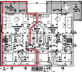 Stanovanje v 1. nadstropju, 66,50 m2, Valbandon, NOVO