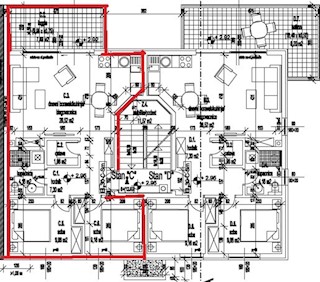 Stanovanje v 1. nadstropju, 66,50 m2, Valbandon, NOVO