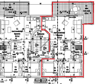 Stanovanje v 1. nadstropju, 67,20 m2, Valbandon, NOVO