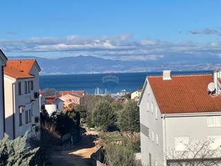 Otok Krk, Malinska, dvojček v izgradnji, 165 m2, pogled na morje