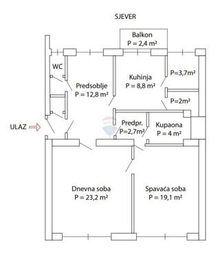 Stanovanje/Apartma Zvijezda, Karlovac, 82m2