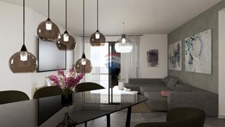 Moderno stanovanje v drugem nadstropju novogradnje – Vrbnik, panoramski pogled na morje