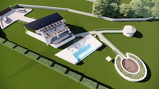 ISTRIA, PIĆAN - Building land 2000m2 + farmland. 4000m2, construction started 