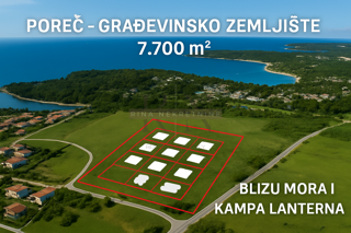 Poreč – gradbeno zemljišče 7.700 m², blizu morja in kampa