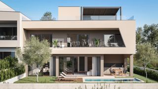 Medulin – Moderna hiša s strešno teraso v bližini morja