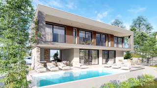 Moderna vila z bazenom in panoramskim razgledom v osrčju Dalmacije