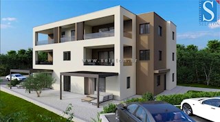 Poreč, stanovanje v gradnji 74 m2 + tarasa 15 m2, vrt ca 100 m2, 800 m od morja / 1 km do centra
