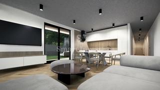 IČIĆI, stanovanje z vrtom in pogledom na morje v novogradnji z garažo