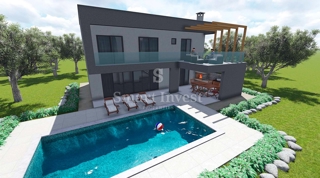 ISTRA - RABAC, nedokončana hiša z bazenom 3 km od morja