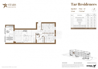 Tar – ekskluzivno, 2S + DB, novogradnja