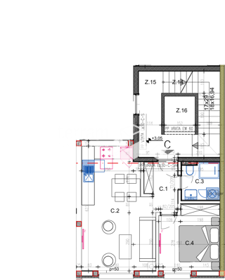 Istra, Pulj, Veli vrh, stanovanje 44,76 m2, prvo nadstropje, 1 soba + dnevna soba, garaža, NOVO, #prodaja