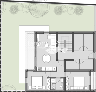Istra, Pula, Valdebek, pritličje 71,76 m2, 2SS+DB, vrt 100 m2, shramba, parkirišče, NOVO, #prodaja