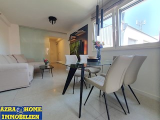 SP-414, POREČ – CENTER, nov, opremljeno stanovanje 61,50 m² (54,62 m² + terasa 6,88 m²), dve spalnici + dnevna soba, v stavbi z dvigalom