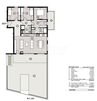 Hrvaška, Split, Žnjan - Penthouse v NOVOGRADNJI, 131.83 m2