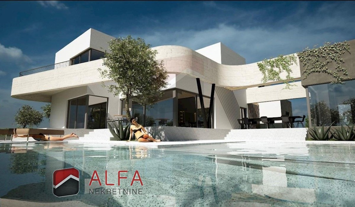 Hrvaška, Vodice – Impresivna vila z bazenom, garažo in odprtim pogledom na morje