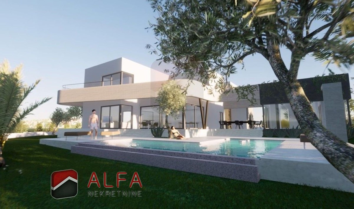 Hrvaška, Vodice – Impresivna vila z bazenom, garažo in odprtim pogledom na morje