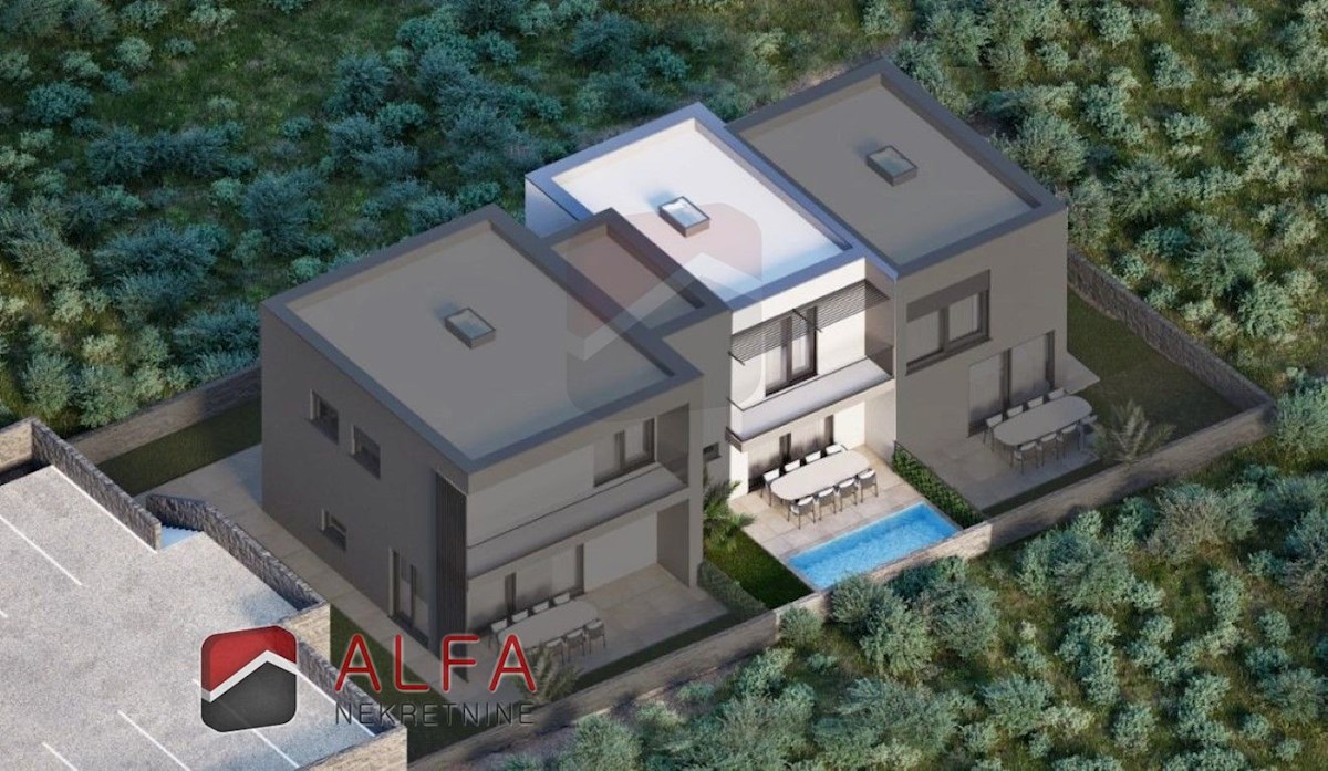 Hrvaška, Vodice, NOVOGRADNJA, prodaja dvonadstropna vrstna hiša z lastnim dvoriščem