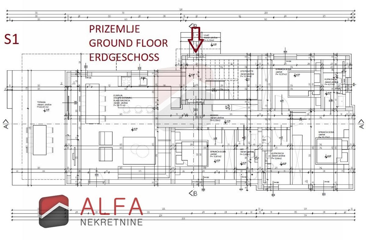 Vodice center, ATRAKTIVNO, prodamo trisobno stanovanje v pritličju z vrtom