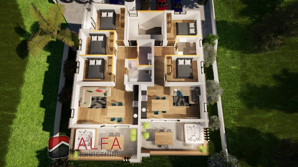 Hrvaška, Vodice, prodamo nov dvosobni apartma, prvo nadstropje, pogled na morje