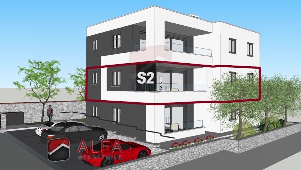 Hrvaška, Vodice – atraktivna lokacija, novo stanovanje naprodaj, prvo nadstropje, 40 m od morja