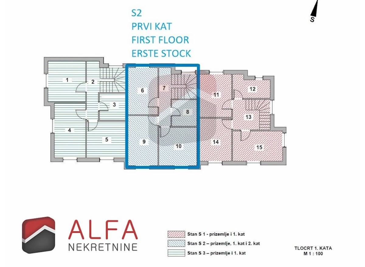 Hrvaška, Vodice, novogradnja, prodamo trietažni apartma z veliko strešno teraso