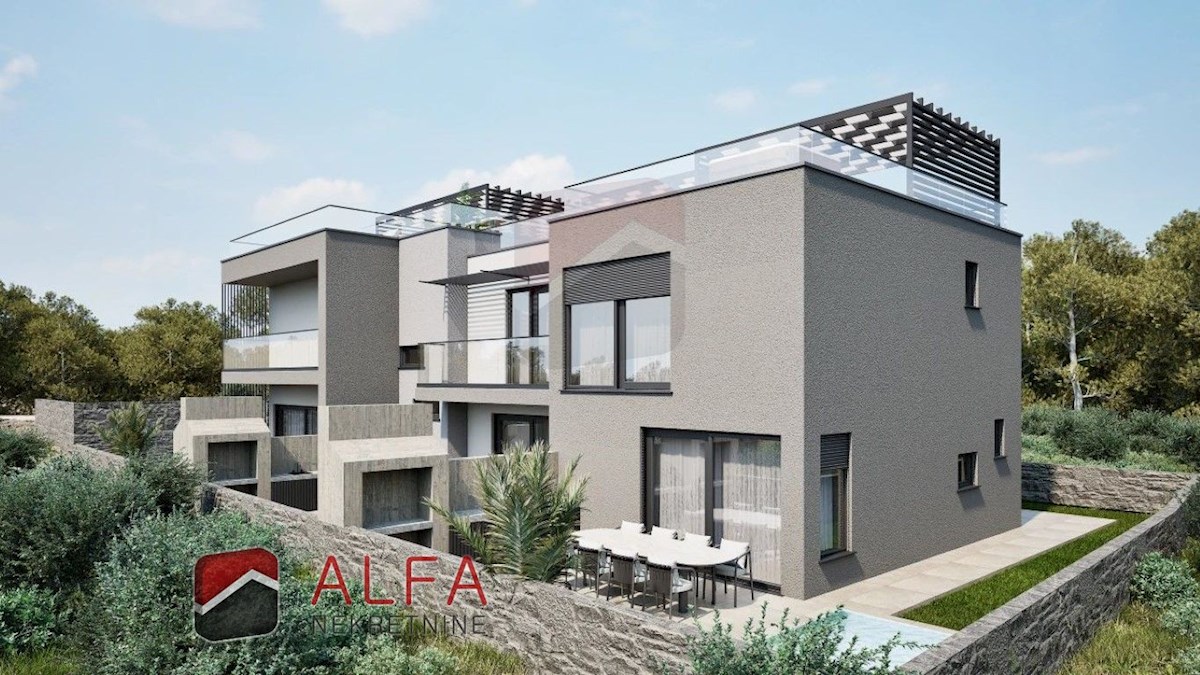 Hrvaška, Vodice, NOVOGRADNJA, prodaja dvonadstropna vrstna hiša z lastnim dvoriščem