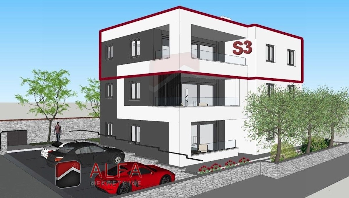 Hrvaška, Vodice – atraktivna lokacija, novo stanovanje naprodaj, drugo nadstropje, 40 m od morja