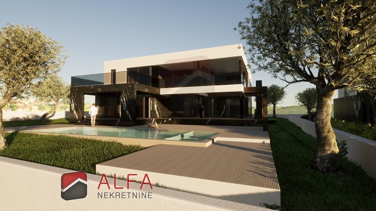 Hrvaška, Vodice – prodaja moderna vila z bazenom, garažo in panoramskim pogledom na morje