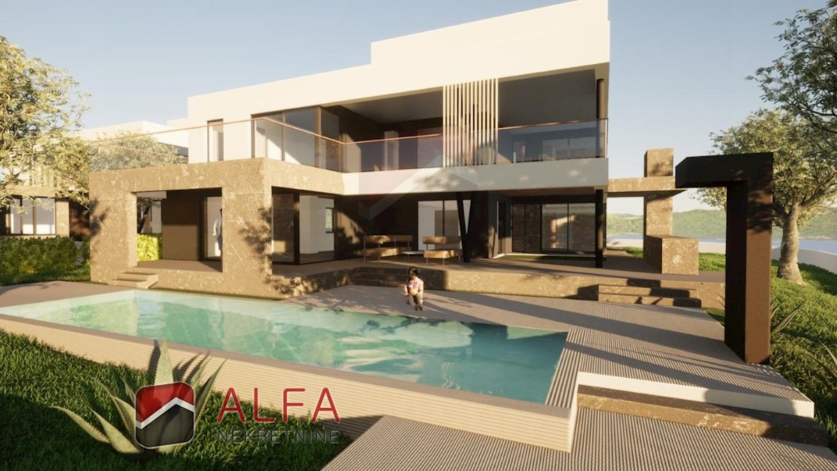 Hrvaška, Vodice – prodaja moderna vila z bazenom, garažo in panoramskim pogledom na morje