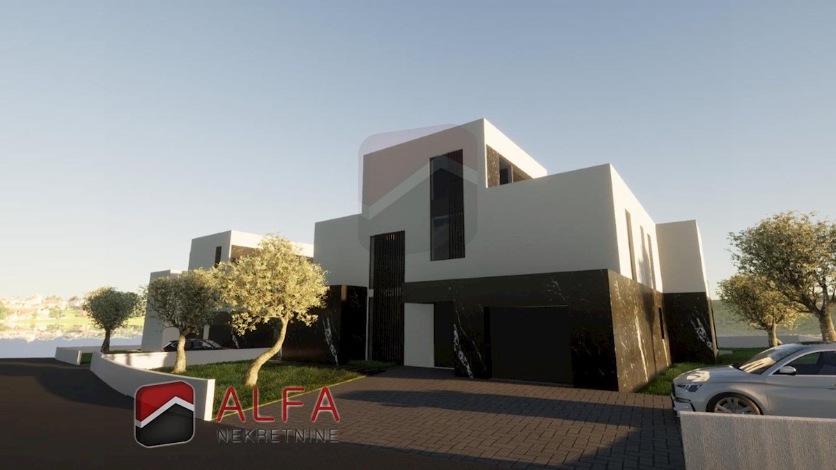 Hrvaška, Vodice – prodaja moderna vila z bazenom, garažo in panoramskim pogledom na morje