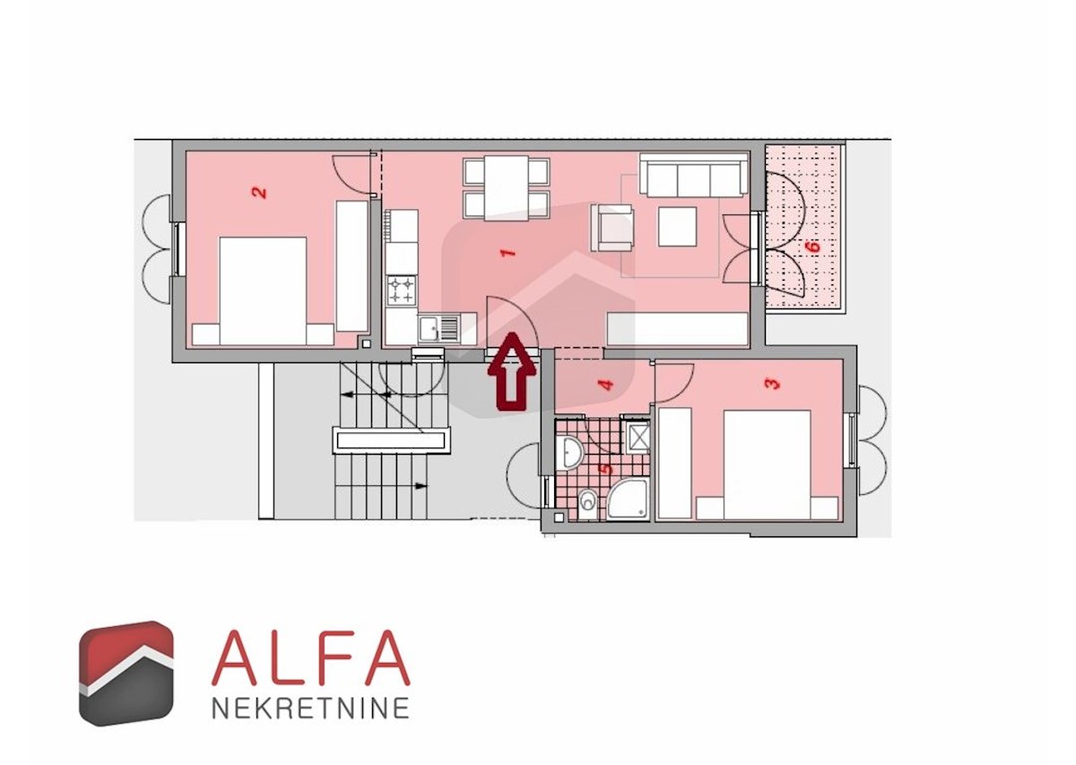 Hrvaška, Vodice – ATRAKTIVNO, prodam opremljeno stanovanje, prvo nadstropje, 150 m od morja