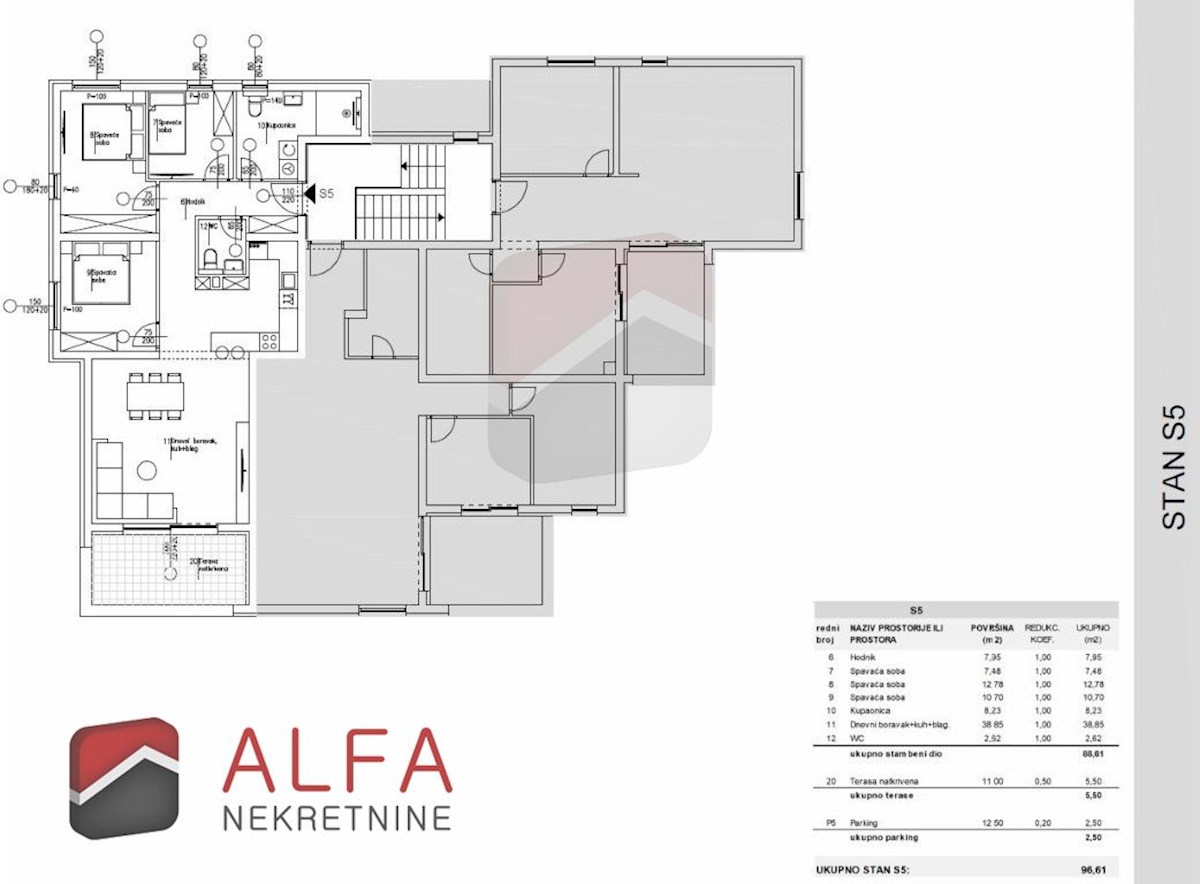 Hrvaška, Vodice, prodamo nov trisobni apartma, prvo nadstropje