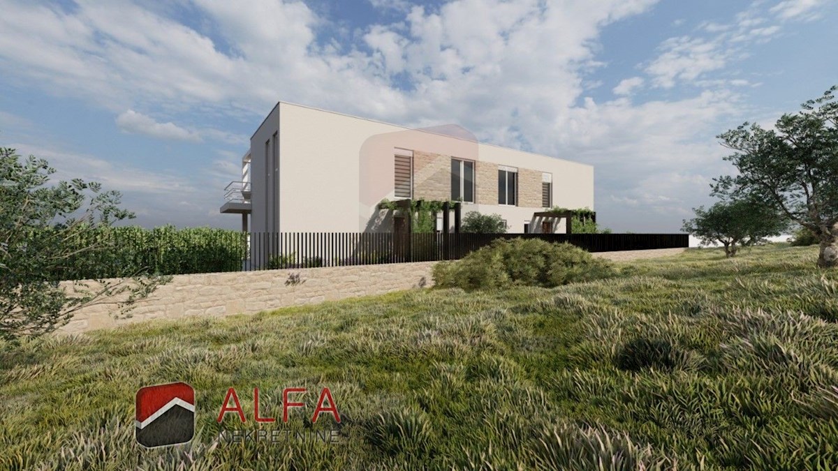 Hrvaška, Vodice – Prodaja nove polsamostojne hiše z garažo, bazenom in pogledom na morje