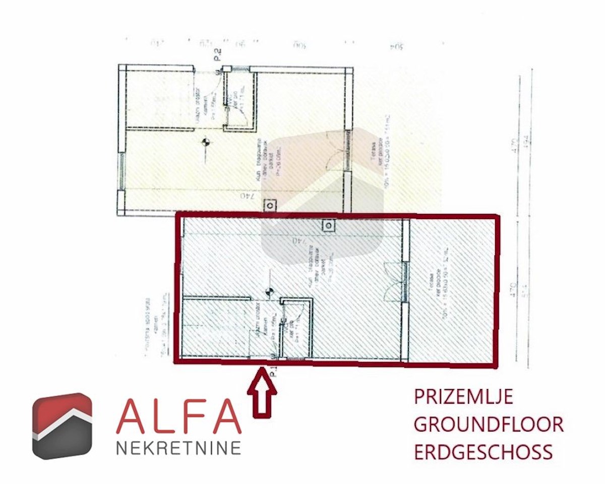 Hrvaška, Jadrija – prodaja dvojna družinska hiša, vrt in majhen bazen