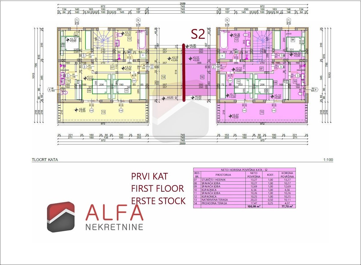 Hrvaška, Vodice – prodaja nova polpritlična hiša z bazenom in garažo
