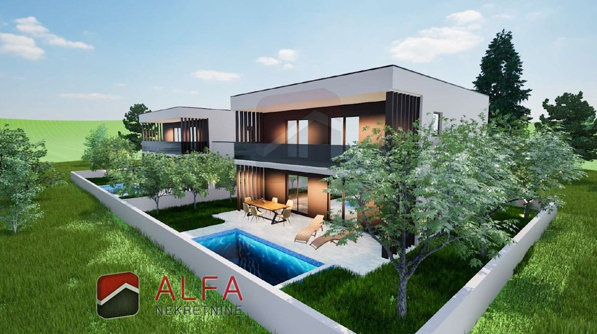 Hrvaška, Vodice – prodaja nova polpritlična hiša z bazenom in garažo