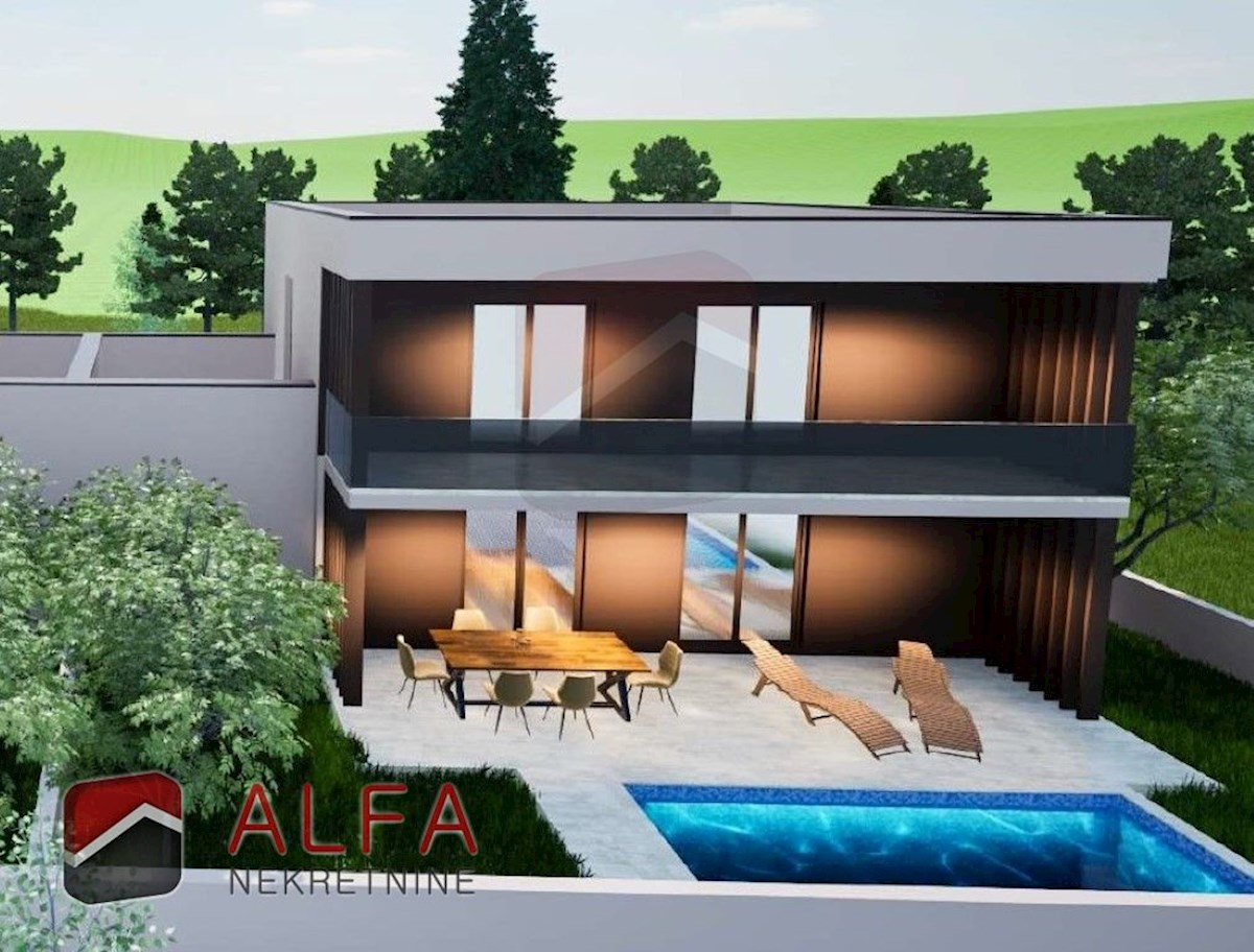 Hrvaška, Vodice – prodaja nova polpritlična hiša z bazenom in garažo