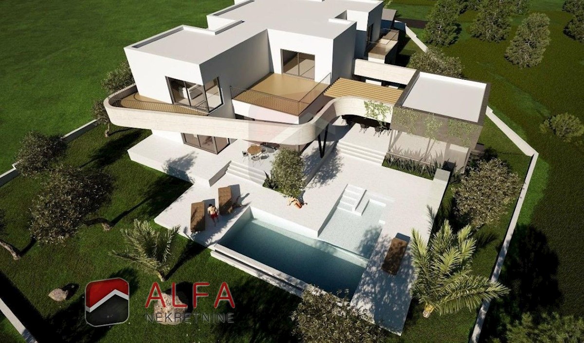 Hrvaška, Vodice – Impresivna vila z bazenom, garažo in odprtim pogledom na morje