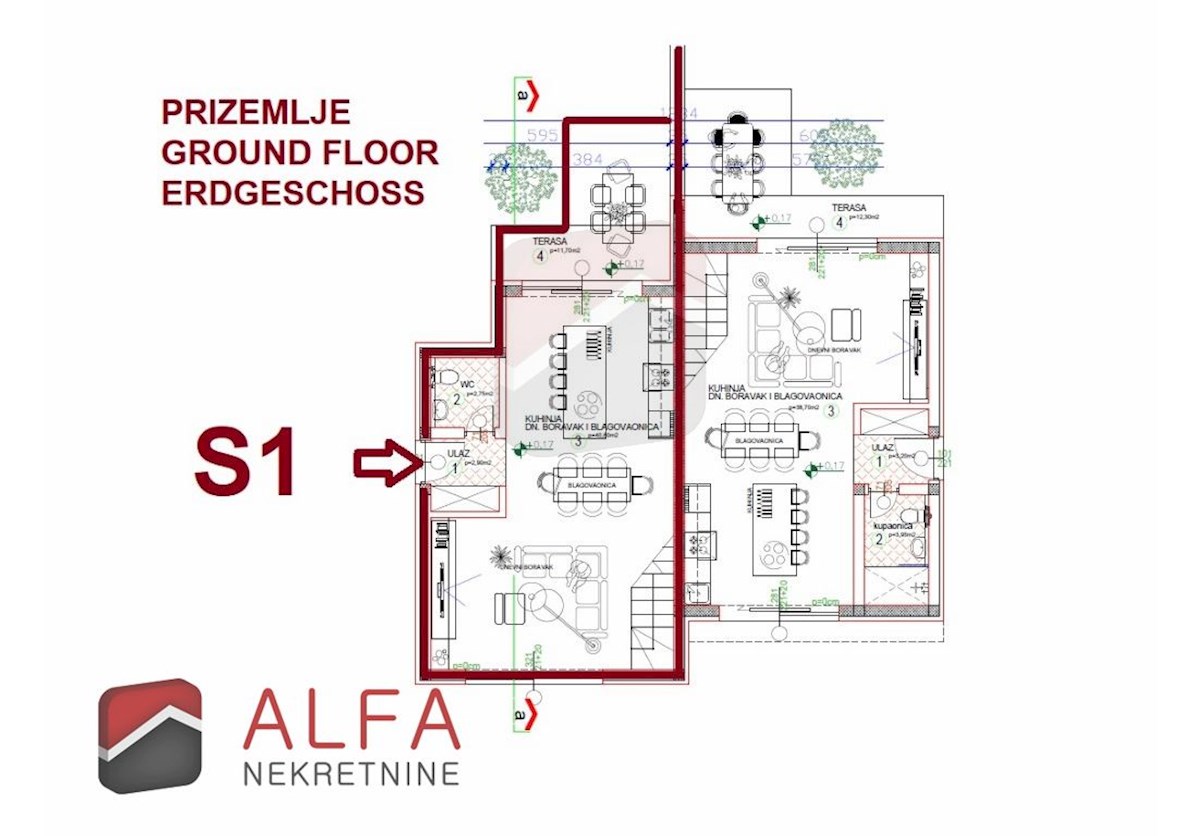 Hrvaška, Vodice – prodaja nova polpritlična dvonadstropna hiša z lastnim vrtom