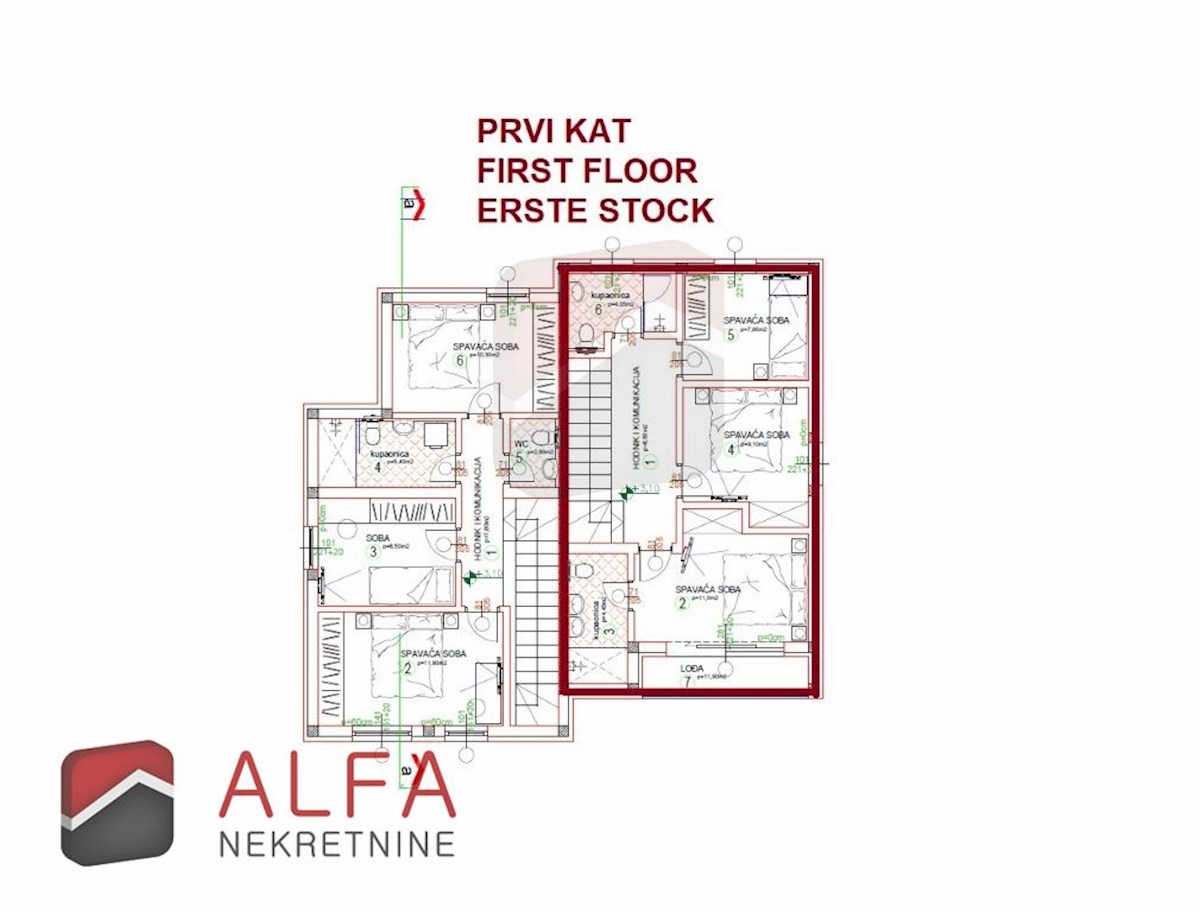 Hrvaška, Vodice – prodaja nova polpritlična dvonadstropna hiša z lastnim vrtom