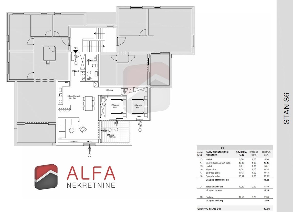 Hrvaška, Vodice, prodaja novo dvosobno stanovanje, prvo nadstropje