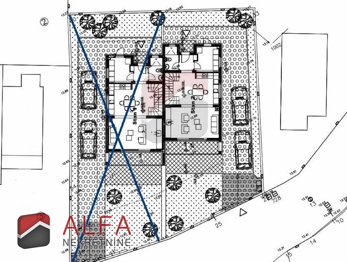 Hrvaška, Tribunj, prodajamo novo moderno hišo dvojček z bazenom in pogledom na morje