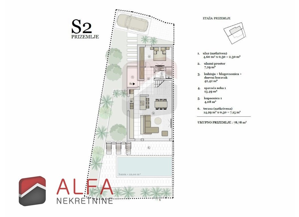 Hrvaška, Vodice – prodaja nova polpritlična hiša z bazenom in pogledom na morje