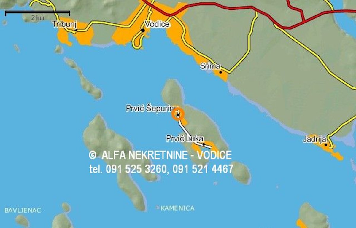 Hrvaška, otok Prvić, Šepurine, prodaja stara kamnita hiša s pogledom na morje