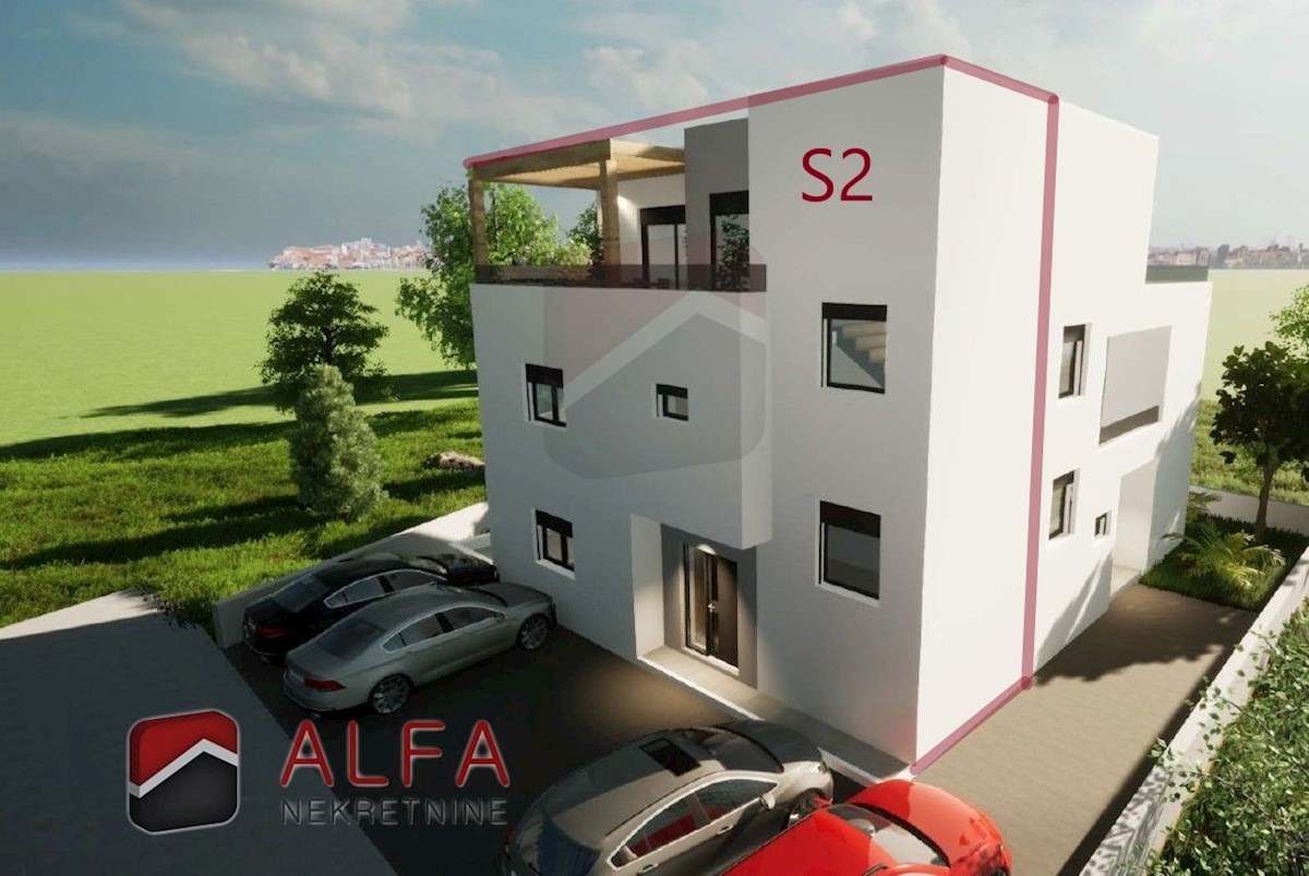 Hrvaška, Vodice, Srima, prodaja nova opremljena polpritlična hiša, blizu morja