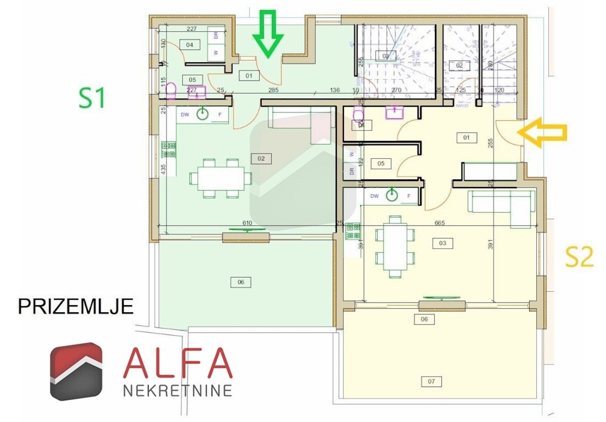 Hrvaška, Vodice, Srima, prodaja nova opremljena polpritlična hiša, blizu morja