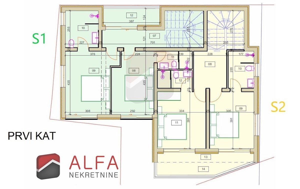 Hrvaška, Vodice, Srima, prodaja nova opremljena polpritlična hiša, blizu morja