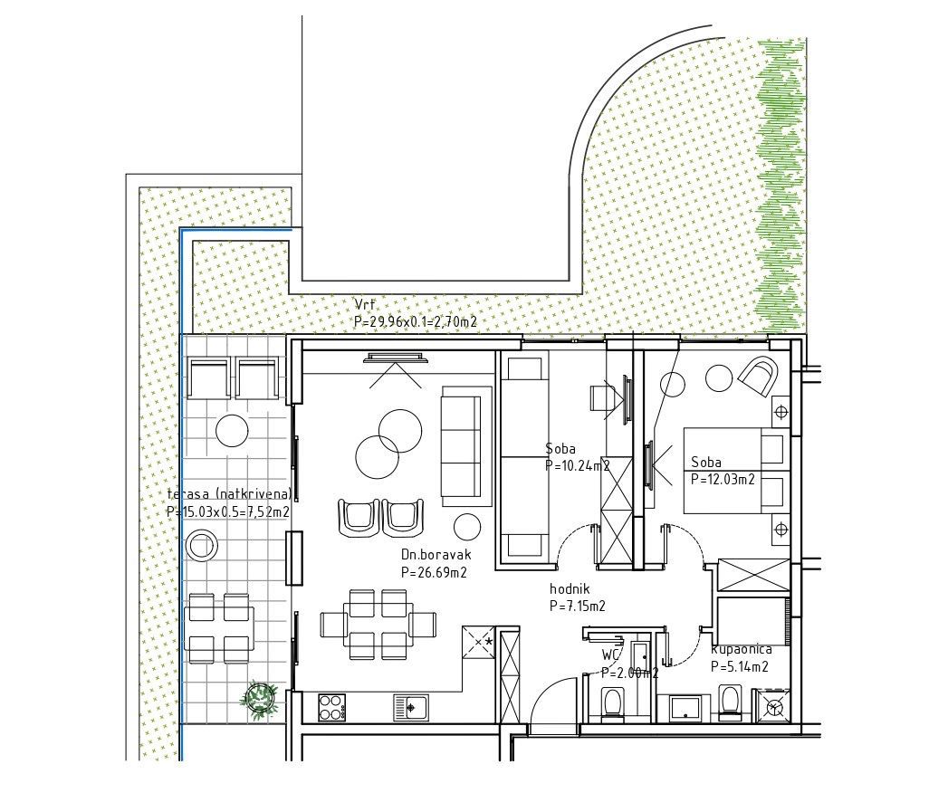 Apartma Makarska, 73,76m2