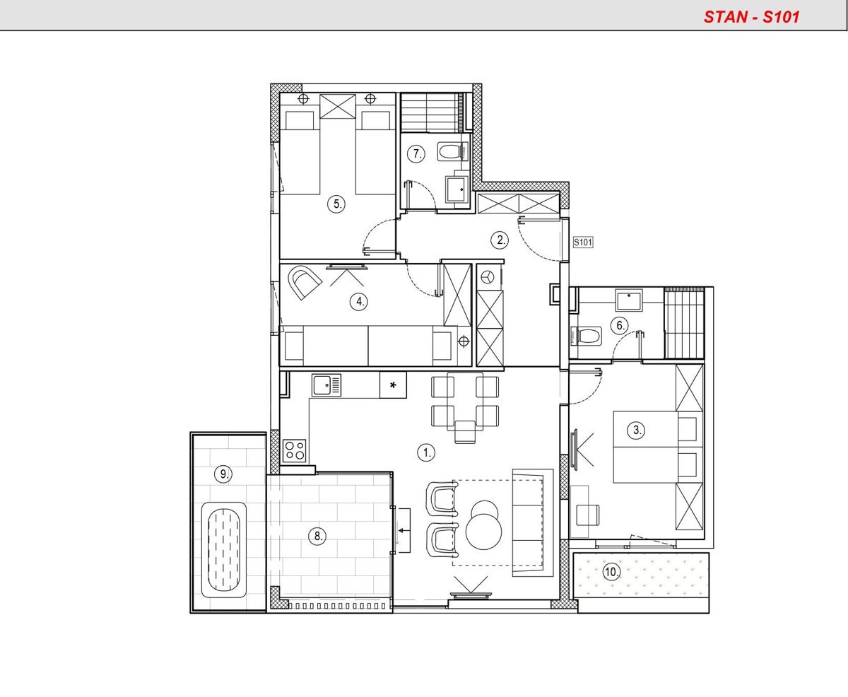 Apartma Sukošan, 86,77m2