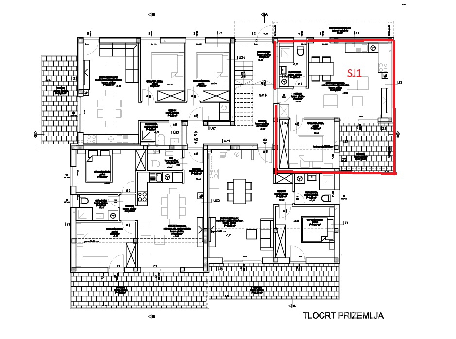 Vodice, novogradnja, enoprostanovanjski apartma v pritličju, 600 m od plaže